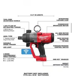 M18 FUEL ONE-KEY 18V Lithium-Ion Brushless Cordless 1 in. Impact Wrench with Friction Ring (Tool-Only) - Image 5