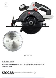 Porter Cable PCC661B 20V Lithium Bare Tool 512 InchCircular Saw - Image 3