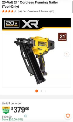 20-Volt 21 Cordless Framing Nailer (Tool-Only) - Image 1