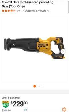 20-Volt XR Cordless Reciprocating Saw (Tool Only) - Image 1