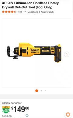 XR 20V Lithium-Ion Cordless Rotary Drywall Cut-Out Tool (Tool Only) - Image 1