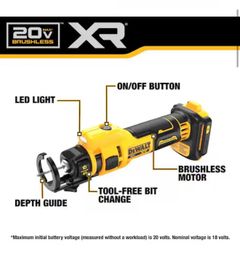 XR 20V Lithium-Ion Cordless Rotary Drywall Cut-Out Tool (Tool Only) - Image 3