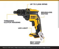 20V MAX XR Cordless Brushless Drywall Screw Gun Threaded Clutch Housing (Tool Only) - Image 3