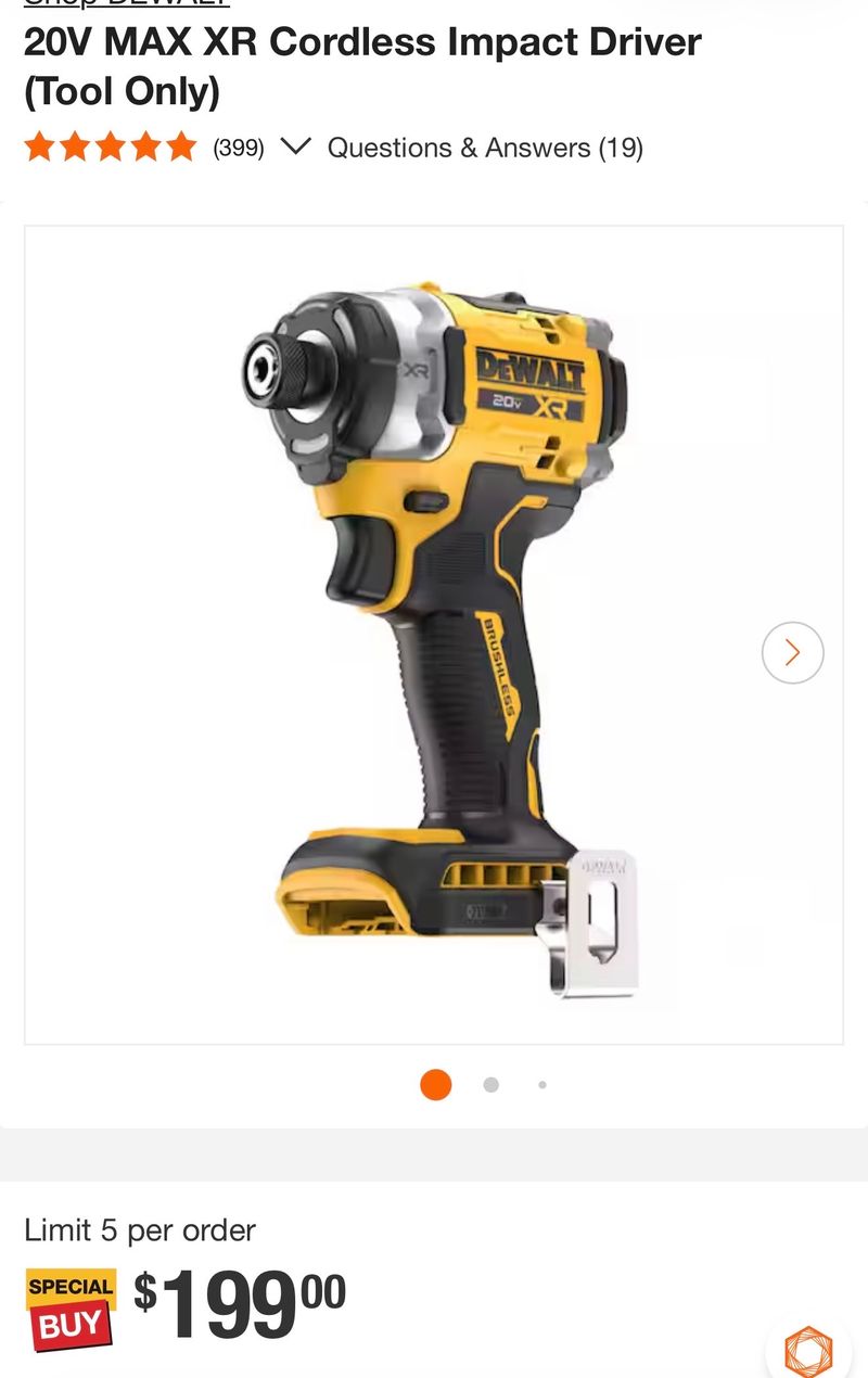 20V MAX XR Cordless Impact Driver (Tool Only) - Image 1