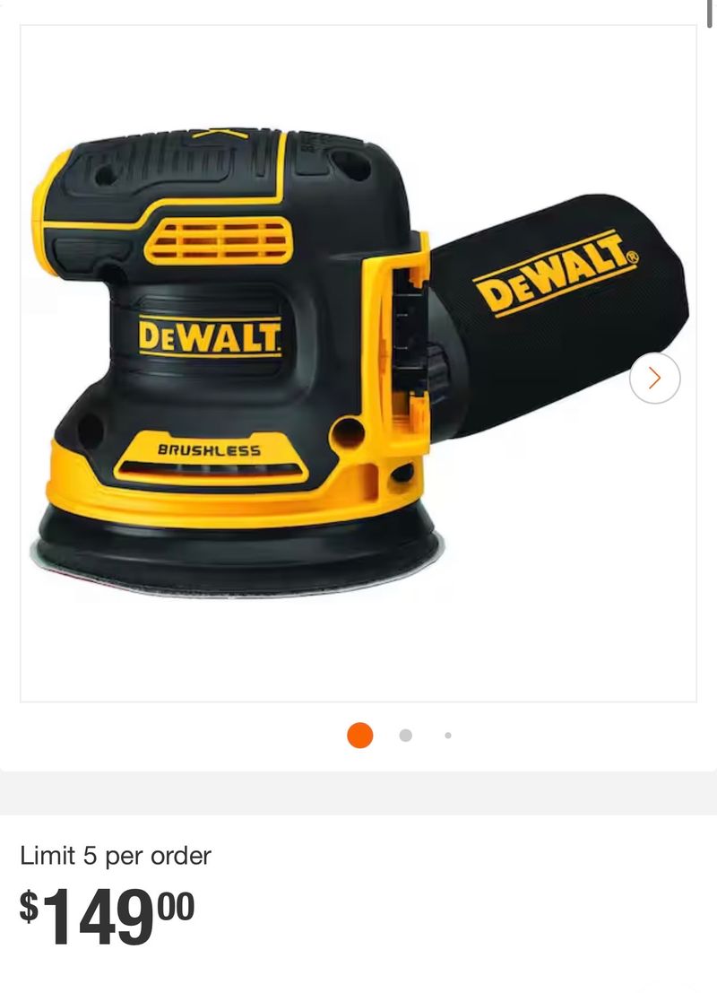 20V MAX XR Cordless Brushless 5 in. Random Orbital Sander (Tool Only) - Image 1