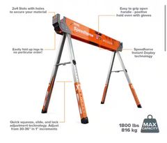 30 in. to 36 in. H Steel Speed Horse XT Adjustable Height Sawhorse with Auto Release Legs - Image 2