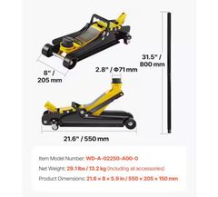 Floor Jack, 2.5 T Low Profile Floor Jack, Heavy-duty Steel Racing Floor Jack with Single Piston Lift Pump, Floor Jack - Image 3