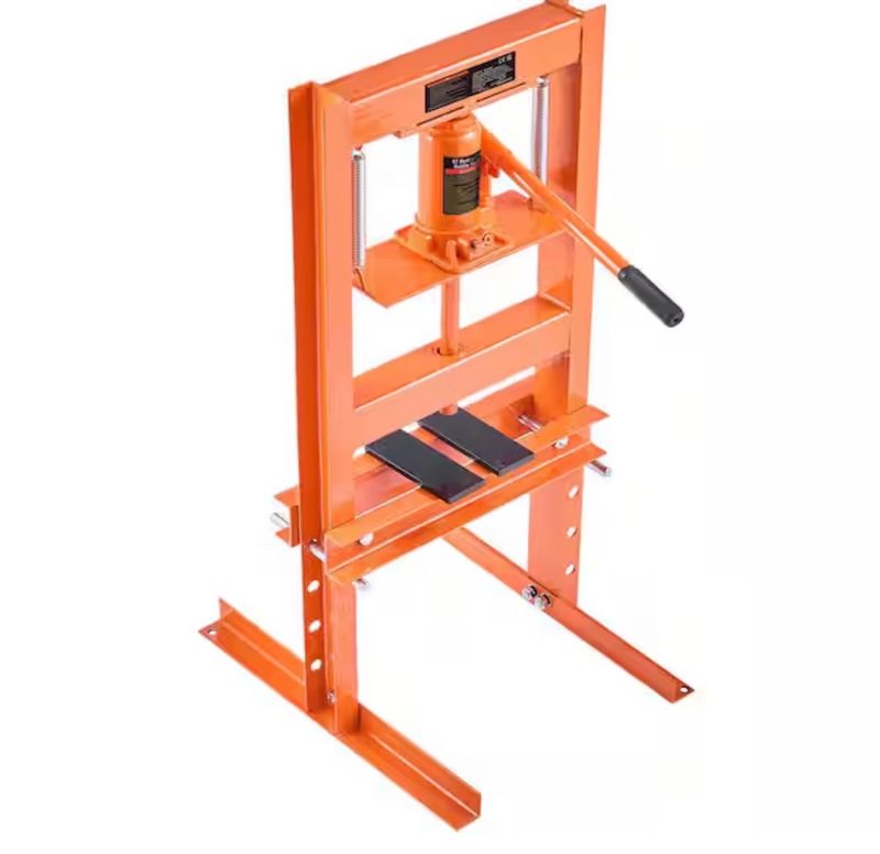 Hydraulic Shop Press, 6 Ton H-Frame Hydraulic Garage/Shop Floor Press, Adjustable Shop Press with Press Plates - Image 1