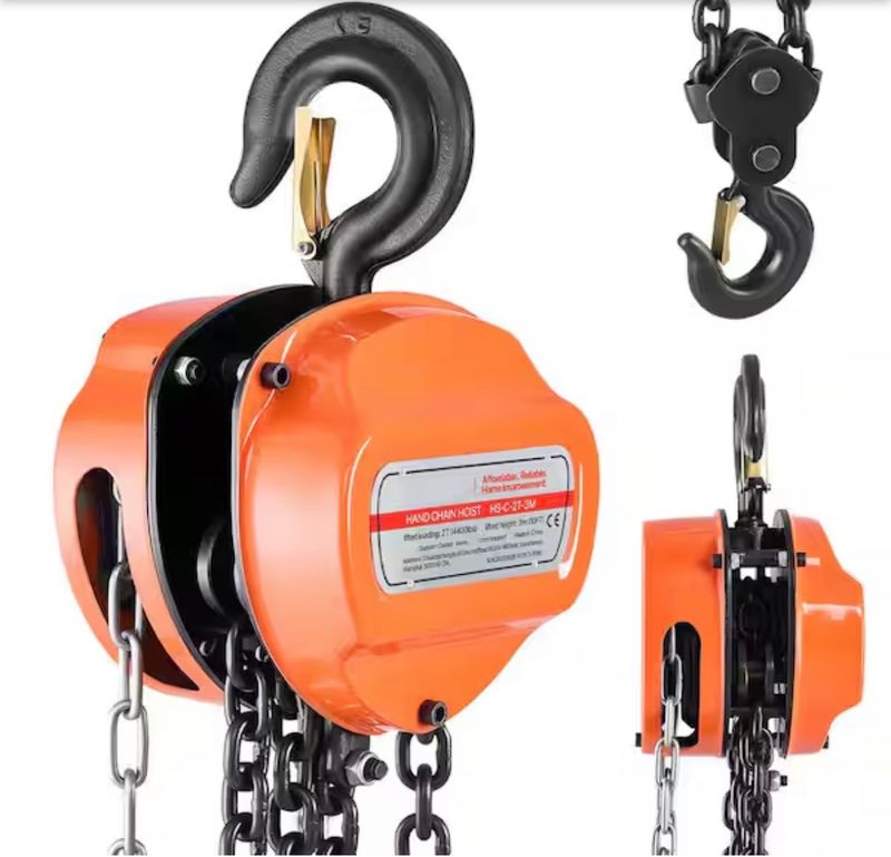 2 Ton Hand Chain Hoist 10 ft. Come Along, 4,400 lbs. Capacity G80 Gal.vanized Carbon Steel with Double-Pawl Brake - Image 1