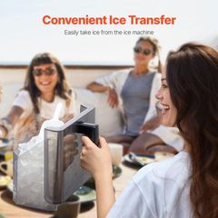 SKYSHALO Countertop Ice Maker 32 Cubes Ready in 15 Mins 46 lbs. in 24Hrs 16.5 in. W Self-Cleaning Ice Transfer 3 Sizes Ice Cube FBTMSZBJBXG5NRZC9V1-0424 - Image 3