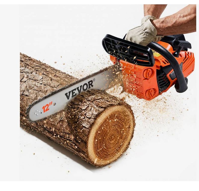 VEVOR 25.4CC 12" Gas Chainsaw, 1.2HP Handheld - Image 1