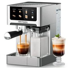 AIRMSEN Espresso Machine Silver Color Touchscreen Dual Boiler - Image 1
