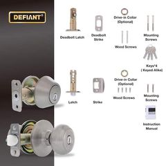 Defiant Hartford Satin Nickel Single Cylinder Keyed Entry Keyed Alike Project Pack - Image 5