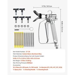SVOPES Airless Paint Spray Gun, 3600 PSI High Pressure Sprayer with 5 Tips (211,315,417,517,623), Swivel Joint Kit - Image 2