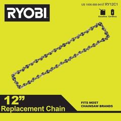 RYOBI 12 in. 0.043-Gauge Replacement Chainsaw Chain, 45 Links (Single-Pack) - Image 1