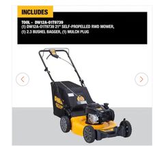 DEWALT21 in. 150cc Briggs and Stratton 625ex Engine Rear Wheel Drive 2-in-1 Gas Self Propelled Walk Behind Lawn Mower - Image 2