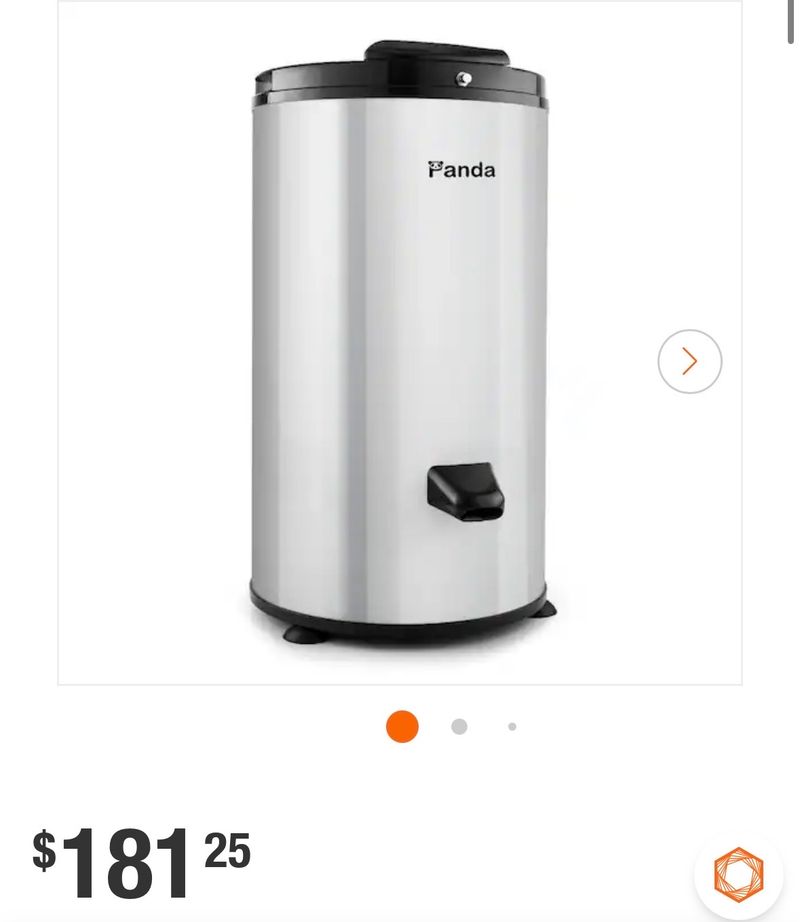 Panda0.6 cu. ft. 110-Volt Electric Ventless Portable Spin Dryer in Silver with 3200 RPM - Image 1