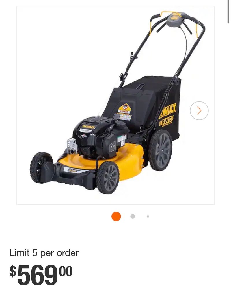 DEWALT21 in. 163cc Briggs and Stratton 725Exi Engine Rear Wheel Drive 3-in-1 Gas Self Propelled Walk Behind Lawn Mower - Image 1