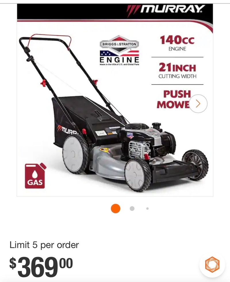 Murray21 in. 140 cc Briggs and Stratton Walk Behind Gas Push Lawn Mower with Height Adjustment - Image 1