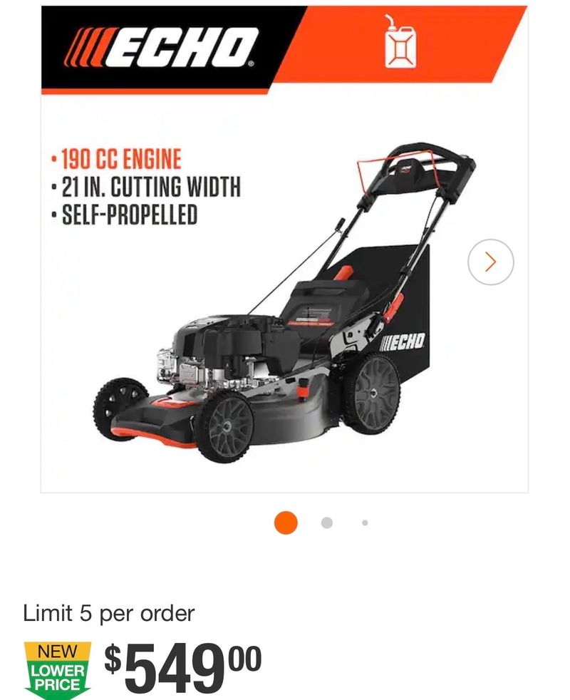 ECHO21 in. 190 cc Briggs and Stratton Gas 3-in-1 Dual Blade RWD Self-Propelled Lawn Mower with Single Lever Deck Adjustment - Image 1