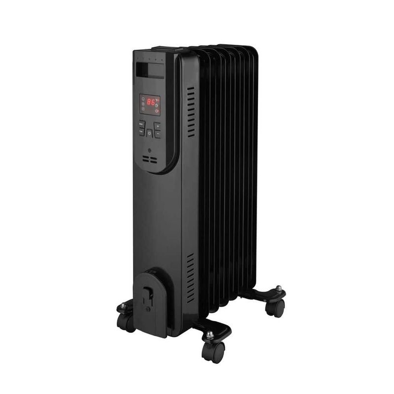 Konwin 1500-Watt Black Indoor Electric Oil-Filled Radiator Convection Radiant Space Heater with Remote Control for Living Space OH907R - Image 1