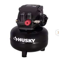 Husky3 Gal. 120 PSI Portable Electric Oil-Free Light Duty Pancake Air Compressor with Fold Down Handle and 1-Quick Coupler - Image 1