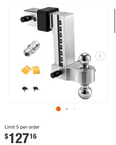 SKYSHALOAdjustable Trailer Hitch, 8 in. Drop Hitch, Tri-Ball Mount for 2.5 in. Hitch Receiver, Trailer Ball Size 1-7/8" - Image 1