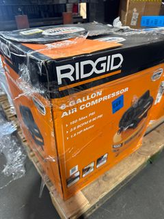 RIDGID6 Gal. 150 PSI Portable Electric Oil-Free Jobsite Pancake Air Compressor with Dual Pressure Gauges and 2-Quick Couplers - Image 2