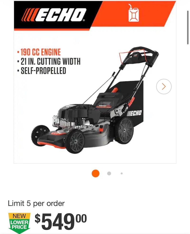 ECHO21 in. 190 cc Briggs and Stratton Gas 3-in-1 Dual Blade RWD Self-Propelled Lawn Mower with Single Lever Deck Adjustment - Image 1