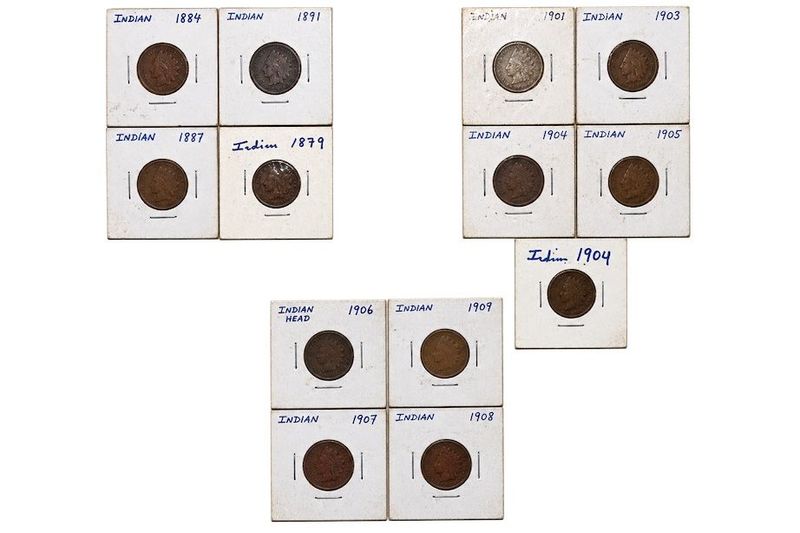 (13) Indian Head Pennies, 1884 -1908  - Image 1