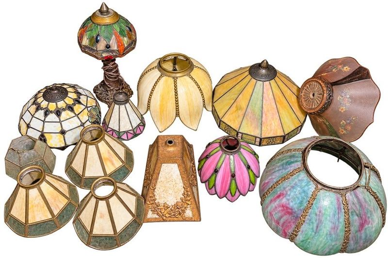Small Leaded Glass Lamp And Leaded Glass Lamp Shades
