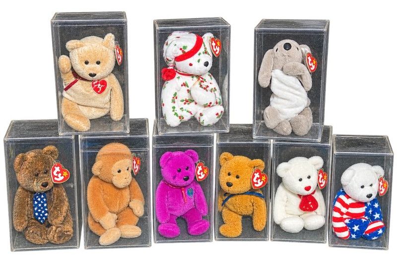 T Y Beanie Babies In Plastic Cases