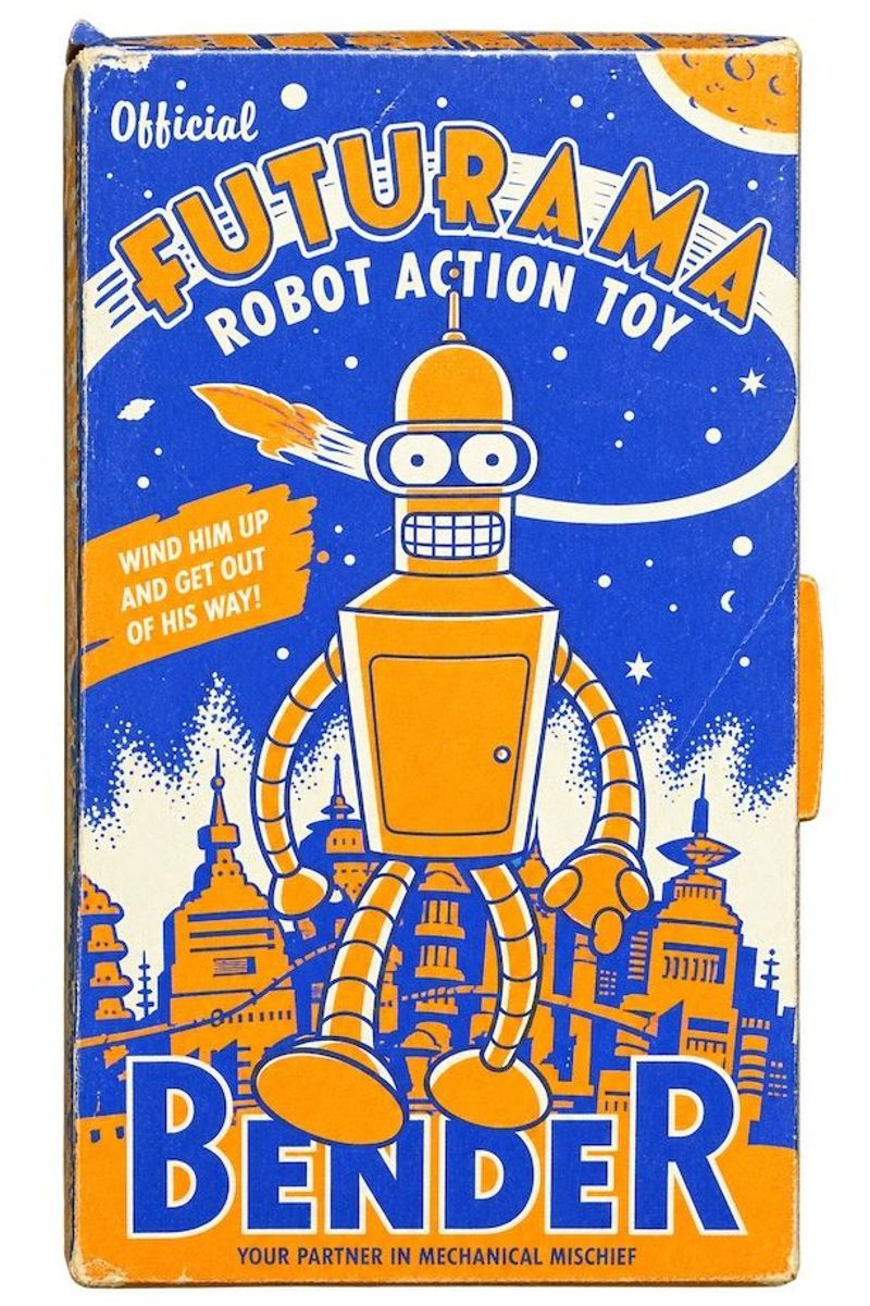 Official Futurama " Bender " Wind Up Robot Action Toy