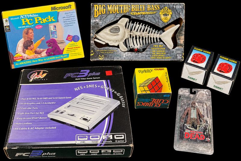 Microsoft Actimates P C Pack, (2) Siren Horns, Yobo Gamewarew Fc3 Plus, Rubicks Cube, And More