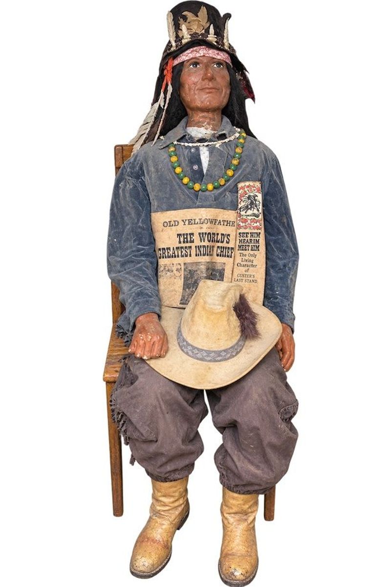 Indian Mannequin In Press Back Chair