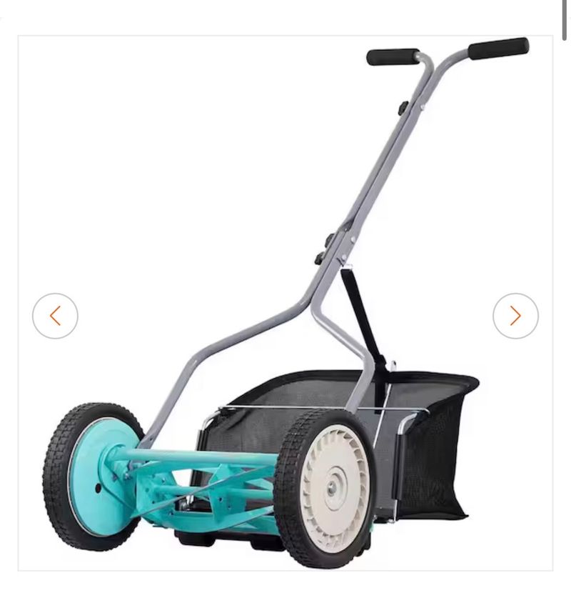 American Lawn Mower Company14 in. Manual Walk Behind Push Reel Lawn Mower Grass Catcher Included - Image 1