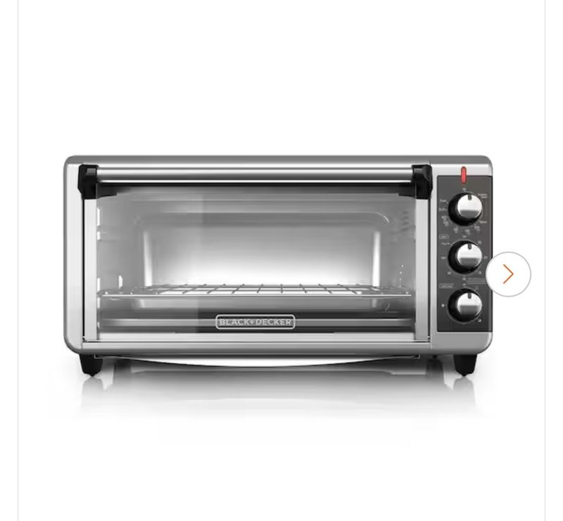 BLACK+DECKER1500 W 8-Slice Stainless Steel Toaster Oven with Broiler