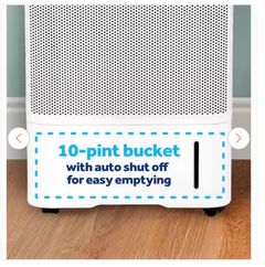 GE25 pt. for Damp Rooms Up to 2500 sq. ft. Residential Dehumidifier with Bucket in. White, ENERGY STAR - Image 2