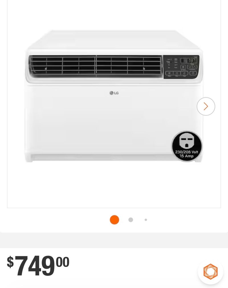 LG23,500 BTU 230/208-Volt Window Air Conditioner Unit Cools 1450sq. ft. w/ Dual Inverter,Wi-Fi Enabled and Remote in White
