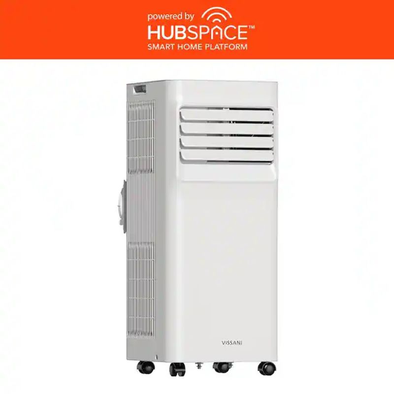 Vissani6,000 BTU 115-Volt Smart Portable Air Conditioner Cools 250 sq. ft. with Dehumidifier and Remote, Powered by Hubspace