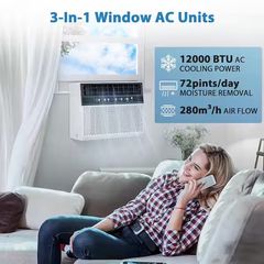 Electactic 12,000 BTU (8,100 BTU DOE) 120-Volt Window Air Conditioner up to 550 sq. ft. Through the Wall AC w/Dehumidifier White - Image 3