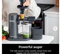 NINJANeverClog 24oz Cold Press Juicer, Powerful Slow Juicer, Easy to Clean XL Pulp Container with Total Pulp Control in Black - Image 3