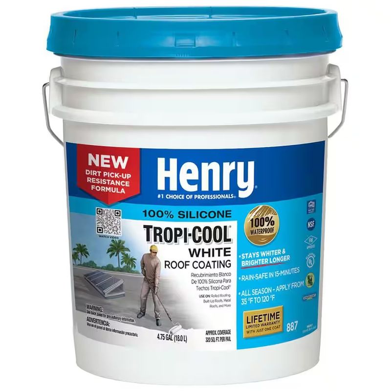 4.75 gal. 100% Silicone Reflective Roof Coating - Image 1