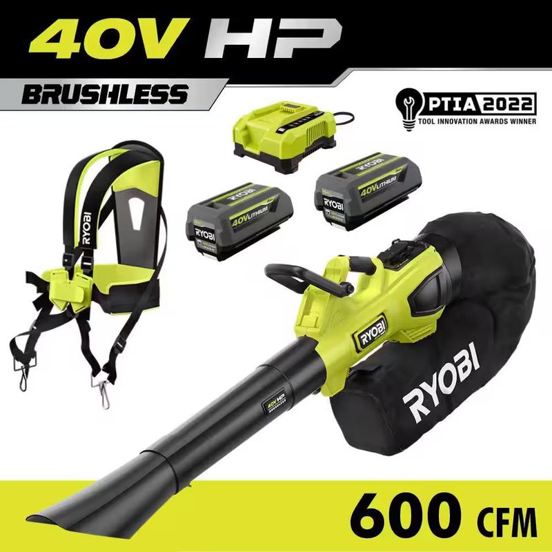 600 CFM Cordless Leaf Blower/Mulcher/Vacuum - Image 1