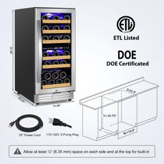 15 in. Dual Zone 30-Bottle Cellar Cooling Unit - Image 4
