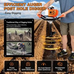 2.3HP Gas Powered Auger Post Hole Digger - Image 2