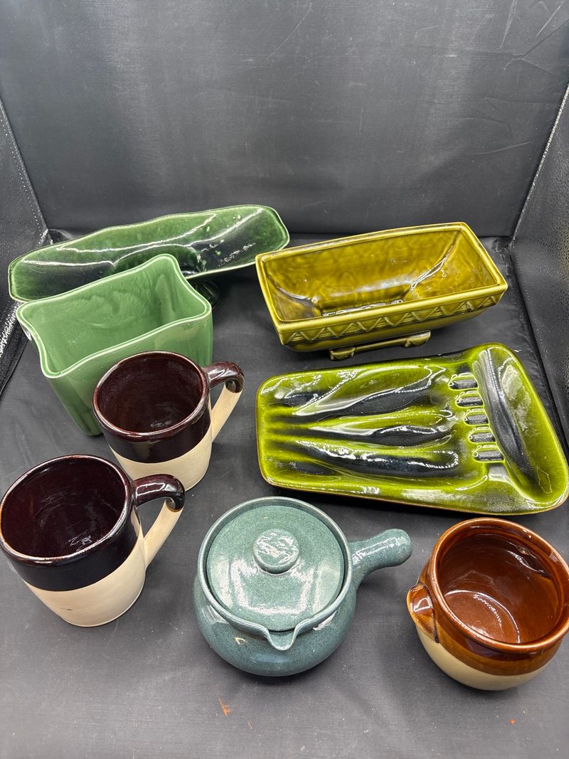 Mid Century Art Pottery Group Cornelison USA Planters Ashtray Mugs