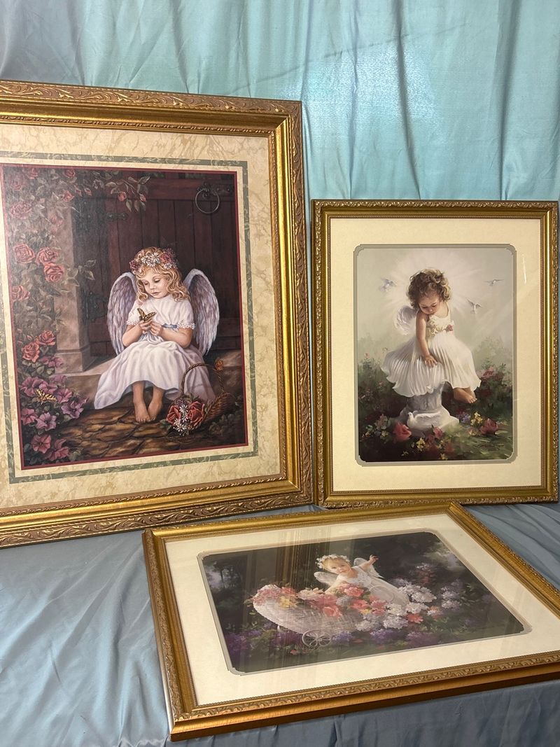 Joyce Birkenstock Framed Angel Prints Home Interior Wall Decor Set Of Three