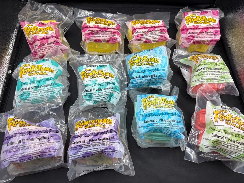 McDonald's 1993 The Flintstones Happy Meal Sealed Toy Lot