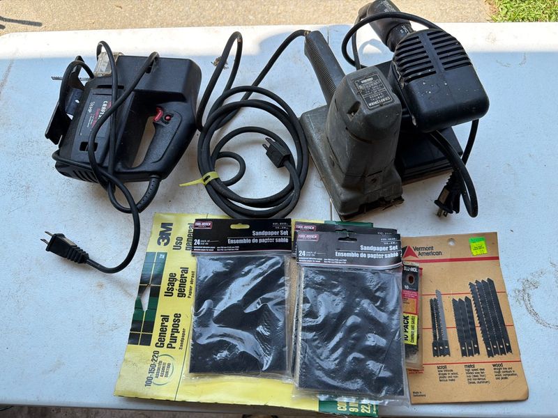 Craftsman Power Tool Lot Sabre Saw Orbital Sanders Blades Sandpaper - Image 1
